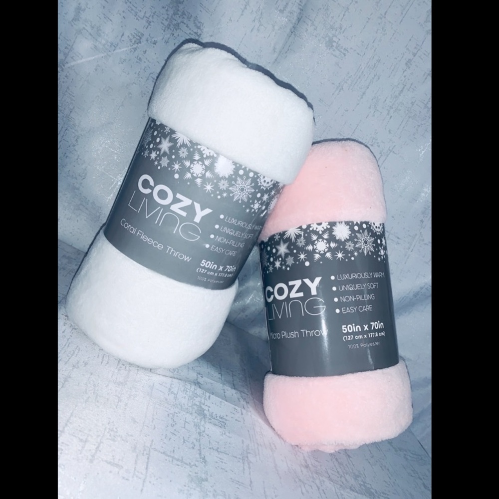 Cozy living plush fleece blankets